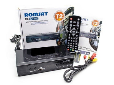 ТВ-ресивер DVB-T2 Romsat TR-2018HD + LED дисплей