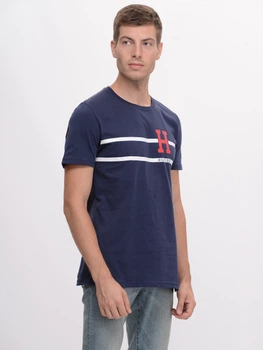 Футболка хлопковая длинная мужская Tommy Hilfiger 9514.4 S Синяя