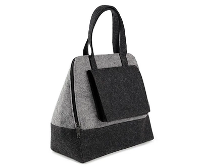 Серая женская войлочная сумка с накладным карманом FeltFabricDesign ВМ28-2 (10404)