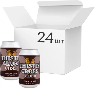 Упаковка сидра Thistly Cross Whisky Cask яблочный 6.7% 0.33 л x 24 шт (250011496747)