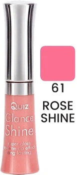 Блеск для губ Quiz Glance Shine lipgloss Глянцевый 61 Rose Shine 7 мл (5906439036441)