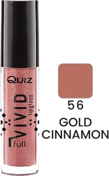 Блеск помада Quiz Vivid Full Brilliant lipgloss Увлажняющий 56 Gold Cinnamon 5 мл (5906439014463)