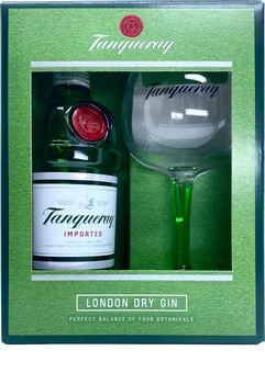 Джин Tanqueray London Dry Gin 0.7 л 47.3% + стакан (5000291024988)