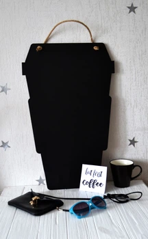 Грифельная доска FUN ERA "Coffee" 38x60 см черная (453)