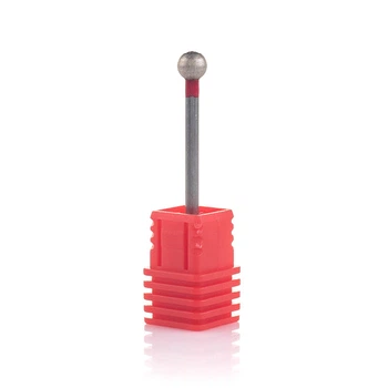 Фреза алмазна Nail Drill для обробки кутикули (Кулька), 001 050R, діаметр 5 мм (червона насічка)