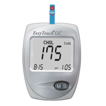 Апарат Medicare Easy Touch для вимірювання рівня глюкози холестерину в крові