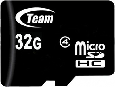 Карта памяти Team microSDHC class 4 SD adapter 32Gb Black