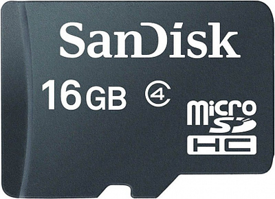 Карта памяти SanDisk microSDHC 16Gb class 4 Black