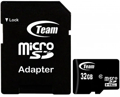 Карта памяти Team microSDHC class10 SD adapter 32Gb Black