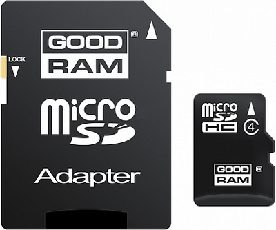 Карта памяти Goodram microSDHC class 4 SD adapter 16Gb Black
