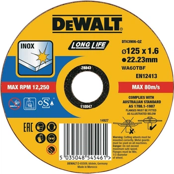 Круг отрезной DeWalt DT43906