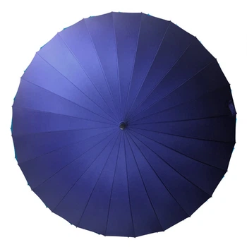 Зонт трость ветрозащитный однотонный от солнца и дождя Lesko T-1001 Dark Blue 24 спицы (F_4472-13228)