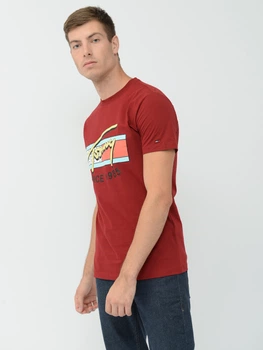 Футболка хлопковая длинная мужская Tommy Hilfiger 10031.2 2XL Бордо