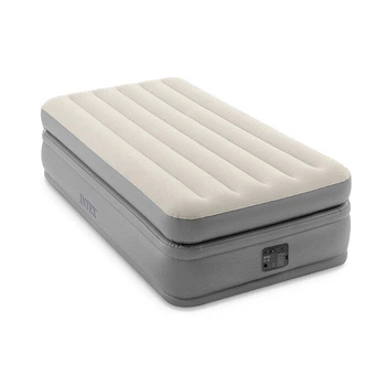 Односпальная надувная кровать Intex 64162 Comfort-Plush со встроенным электронасосом и сумкой для хранения 99 x 191 x 51 см Серая (RT-64162)