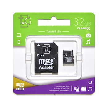 Карта памяти MicroSDHC 32GB Class 4 T&G + SD-adapter (TG-32GBSDCL4-01)