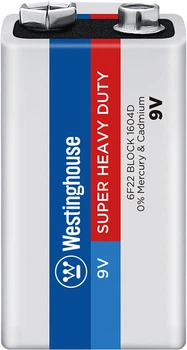Солевая батарейка Westinghouse Super Heavy Duty 9V/6F22 1 шт Shrink (0889554000793)