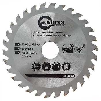 Диск пильный по дереву Intertool 125*22.23*1.2мм 30Т CT-3013