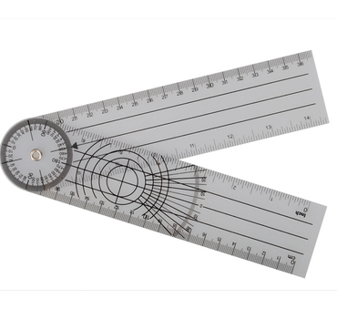 Гоніометр лінійка Etopoo для вимірювання рухливості суглобів 380 мм 360° (mpm_00293)