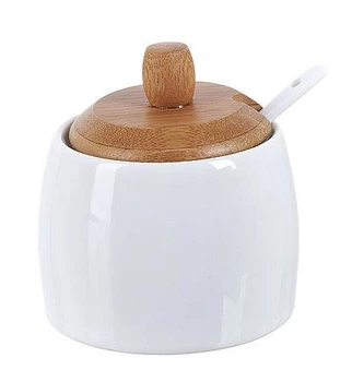 Сахарница Ceram-Bamboo 275мл с ложкой и бамбуковой крышкой (BD-375-310)
