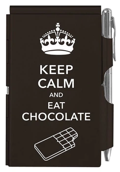 Кишеньковий блокнот з ручкою Troika Keep calm chocolate