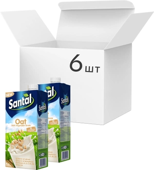 Упаковка напитка овсяного ультрапастеризованного Santal 0.6% 1 л х 6 шт (8410285999135)