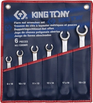 Набор гаечных ключей KING TONY разрезных 6 шт 8-22 мм (1306MR)