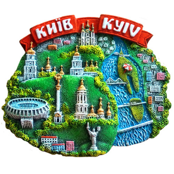 Магніт на холодильник Supermagnit "Карта Києва" поликерамика (KV-P-062-2)