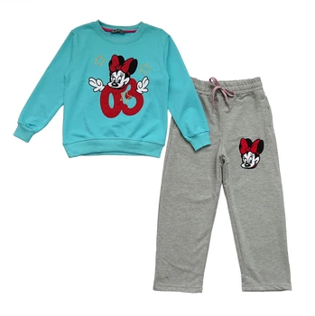 Спортивный костюм GLK kids club Minnie Mouse для девочки 128 см Бирюзовый с серым 11880