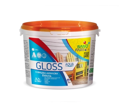 Эмаль универсальная Gloss Aqua Nanofarb 2.7 л