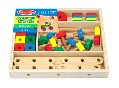 Деревянный строительный конструктор в коробке Melissa & Doug
