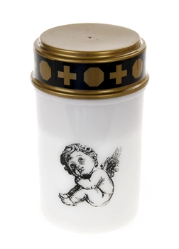 Лампадка с LED лампочкой- свеча с ангелом Melinera белый-бронзовый M20-270191