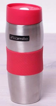 Термокружка Kamille нержавеющая сталь 380 мл голубая (568558)