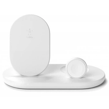 Зарядное устройство Belkin 3-in-1 Wireless Pad/Stand/Apple Watch, white (WIZ001VFWH)