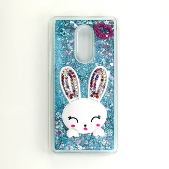 Чехол Glitter для Xiaomi Redmi Note 4x / Note 4 Global Version бампер жидкий блеск Заяц Синий