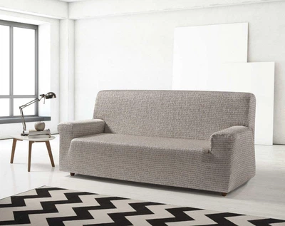 Чехол натяжной на 3х - 4х местный диван Летрас Zebra Textile Бежевый
