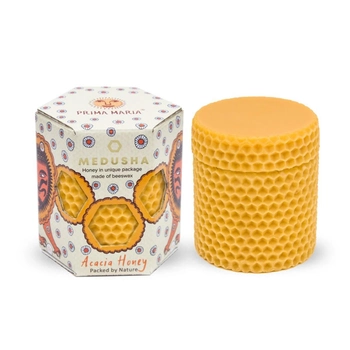 Мед білої акації в упаковці "Вулик" з 100% бджолиного воску "Прима Марія" 150г Medusha 