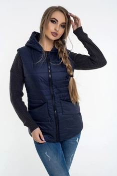Женский теплый жилет MODA 00118 M (46) Темно-синий ( 00118/3 В)