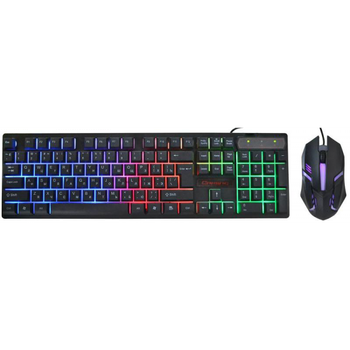 Компьютерная клавиатура + мышка KEYBOARD HK-6300 TZ 6944 проводная USB с подсветкой