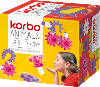 Zestaw do kreatywnego konstruowania Korbo Animals 18 elementów (5906395455393)