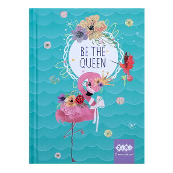 Блокнот А6 64арк ZB.12713-06, BE THE QUEEN клітинка,тверда обкладинк,мат.лам.+лак,гліт,бірюзовий(10)