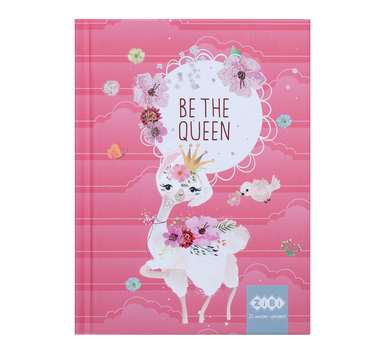 Блокнот А6 64арк ZB.12713-27, BE THE QUEEN клітинка,тверда обкладинк,мат.лам.+лак,гліт,кораловий(10)
