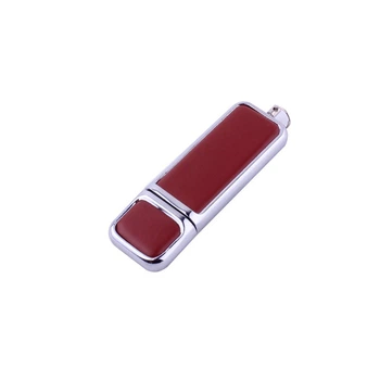 USB флешка c кожаными вставками Shandian коричневая, 16GB