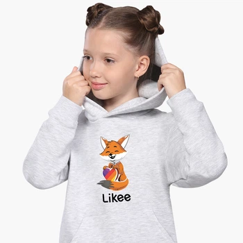 Детский худи Лайк (Likee Fox) Светло-серый меланж (9298-1033) 140 см