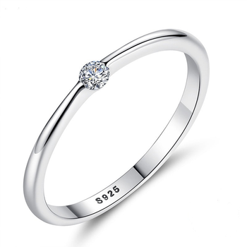 Кільце з срібла 925 проби з цирконієм (фианитом) "Stella", діаметр 17.3 mm