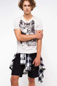 Футболка DeFacto XL Светло-серая (DeFT-shirt -182-0)