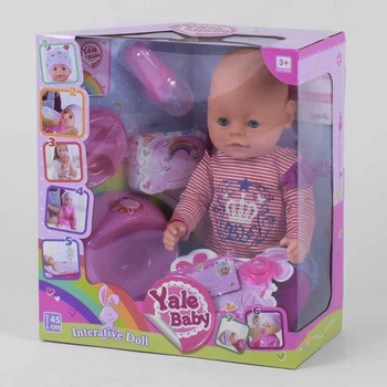 Функциональный пупс "Yale Baby" 45 см с аксессуарами BL 010 С