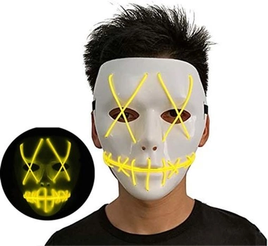 Неоновая маска для вечеринок с подсветкой UFT LED Mask 1 Yellow