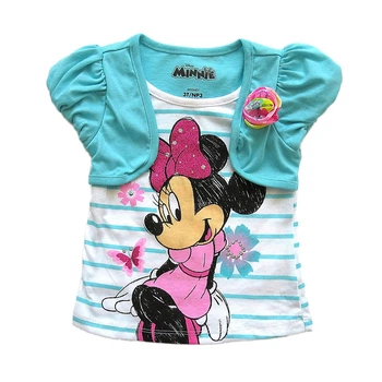Футболка Minnie Mouse Disney для девочки 80 см Бирюзовая с белым 6279