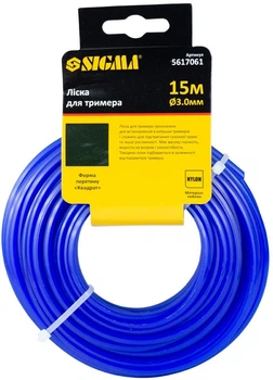 Леска для триммера Sigma квадрат Ø3.0 мм 15 м (5617061)