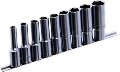 Набор головок длинных Toptul 12 г 1/2" 9 шт 8,10,12~15,17,19,22 мм (на планке) (GAAQ1605U-12)